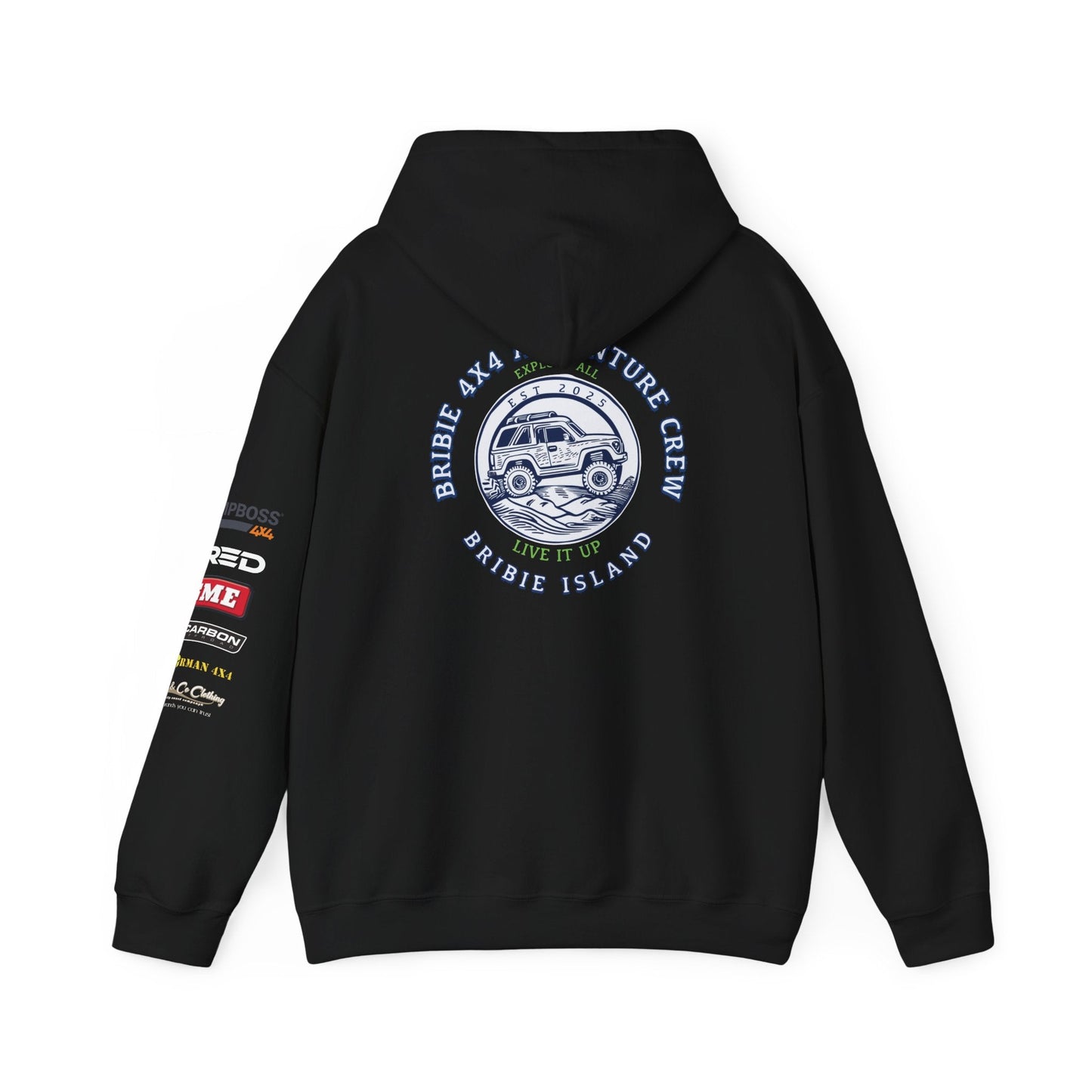 Bribie 4x4 Centre Road Trip Adventure Hoodie for Travel Lovers.