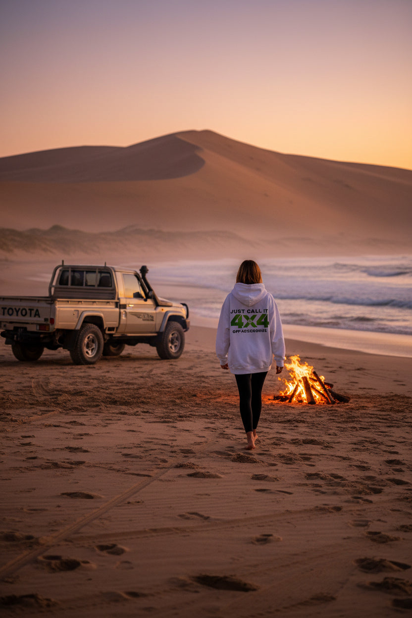 4x4 Off-Accessories Hoodie — "Just Call It 4x4" Green Logo